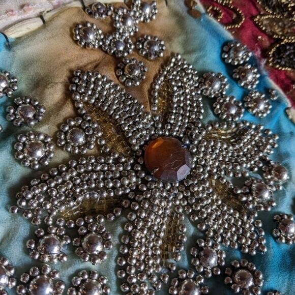 Handmade Bohemian Patchwork Wall Hanging Tapestry Beaded Embroidered Decor‎ - Picture 9 of 13